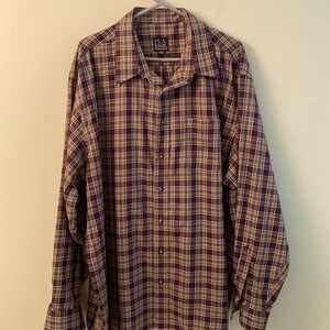 JoS.A.Bank olive- black cotton buttons down shirt